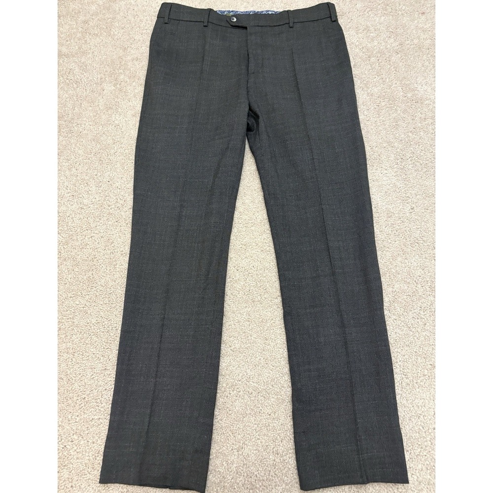 Meyer Exclusive NWT Pleated Dress Pants Size 52 35W 32L Gray Wool Blend Romania